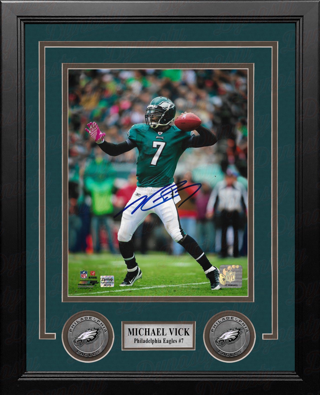 Michael Vick Throwing Action Philadelphia Eagles Autographed 8" x 10" Framed Football Photo