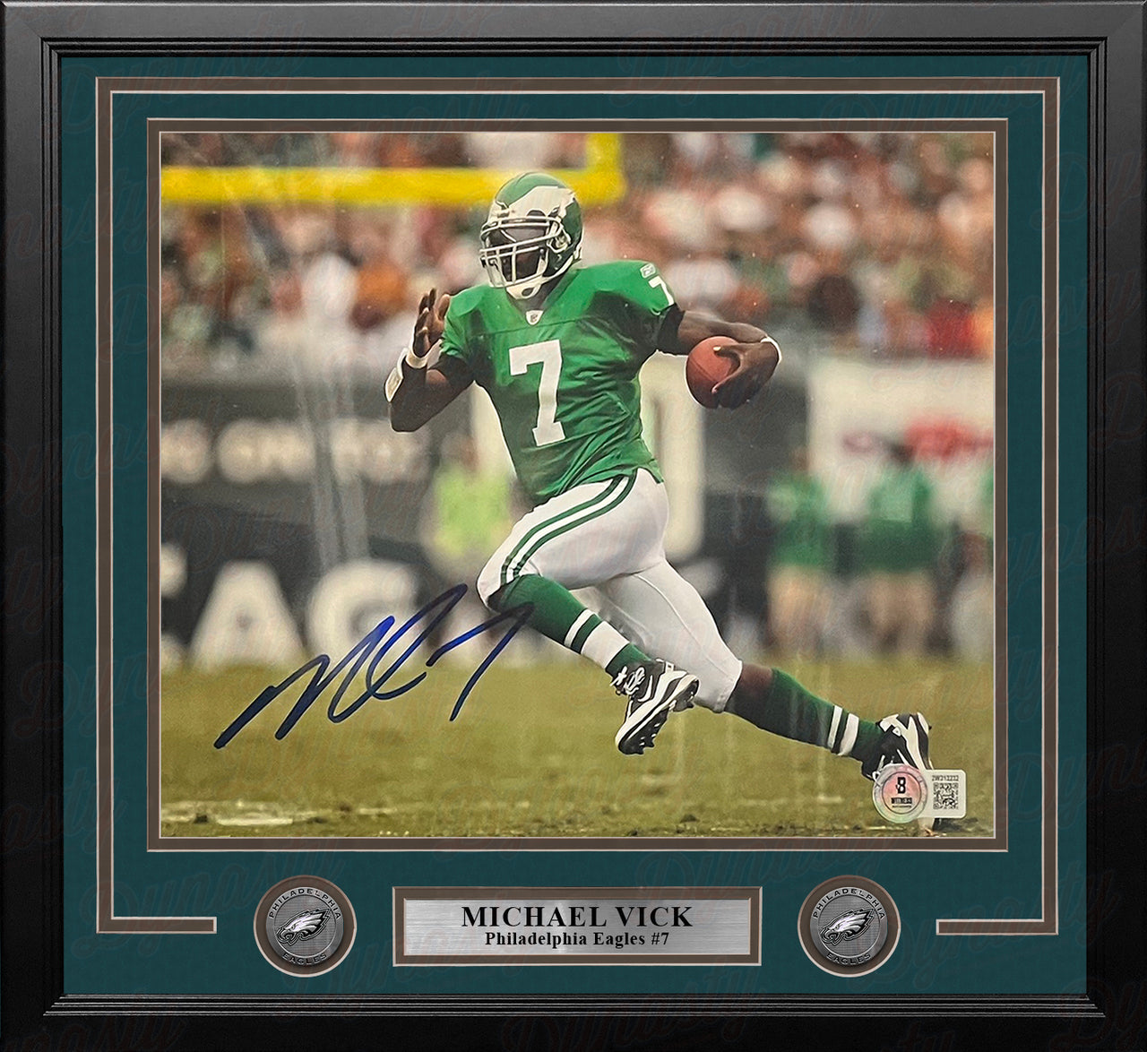 Michael Vick Kelly Green Action Philadelphia Eagles Autographed 11" x 14" Framed Football Photo