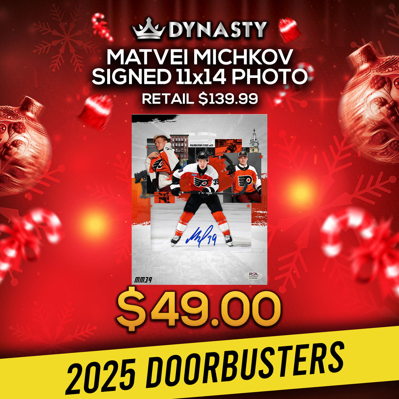 Matvei Michkov Philadelphia Flyers Signed 11" x 14" Collage Photo | Doorbuster