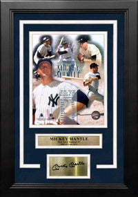 Mickey Mantle Stat Collage New York Yankees 8" x 10" Framed Baseball Photo with Engraved Autograph