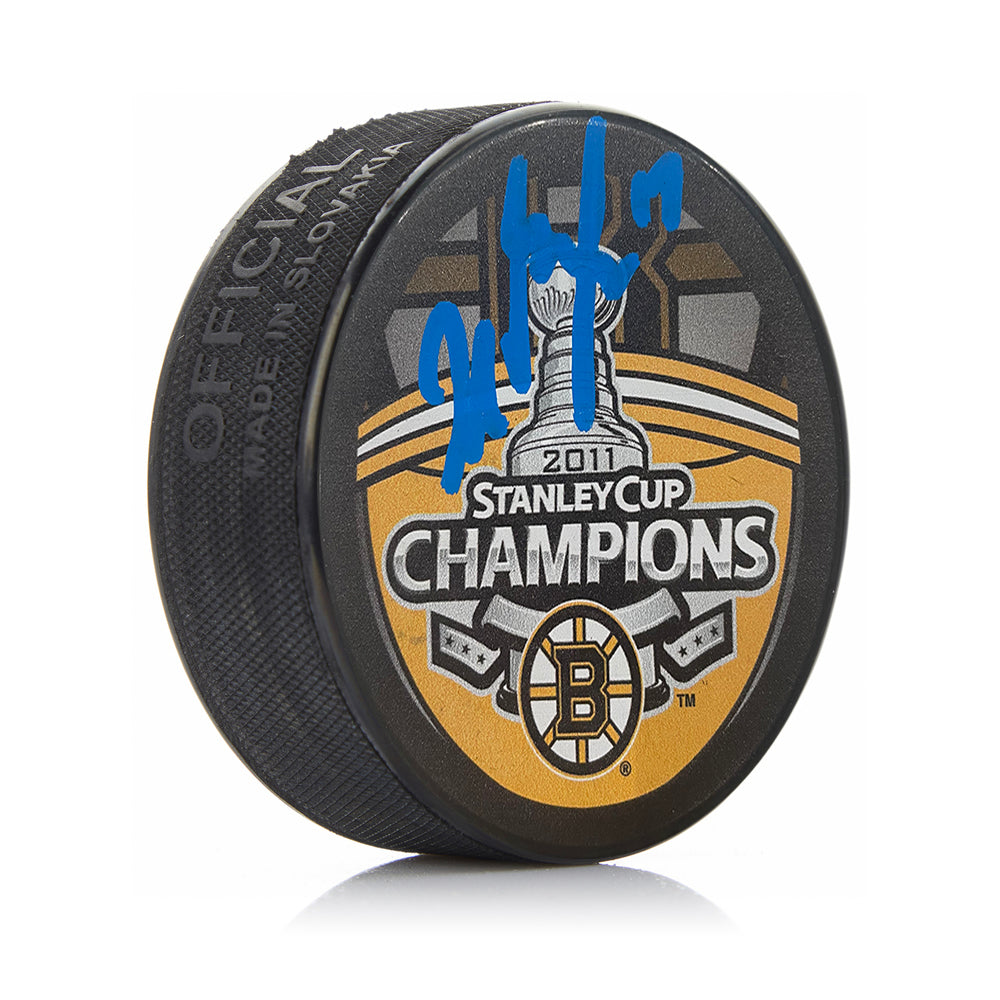 Milan Lucic 2011 Stanley Cup Champions Boston Bruins Autographed Hockey Puck