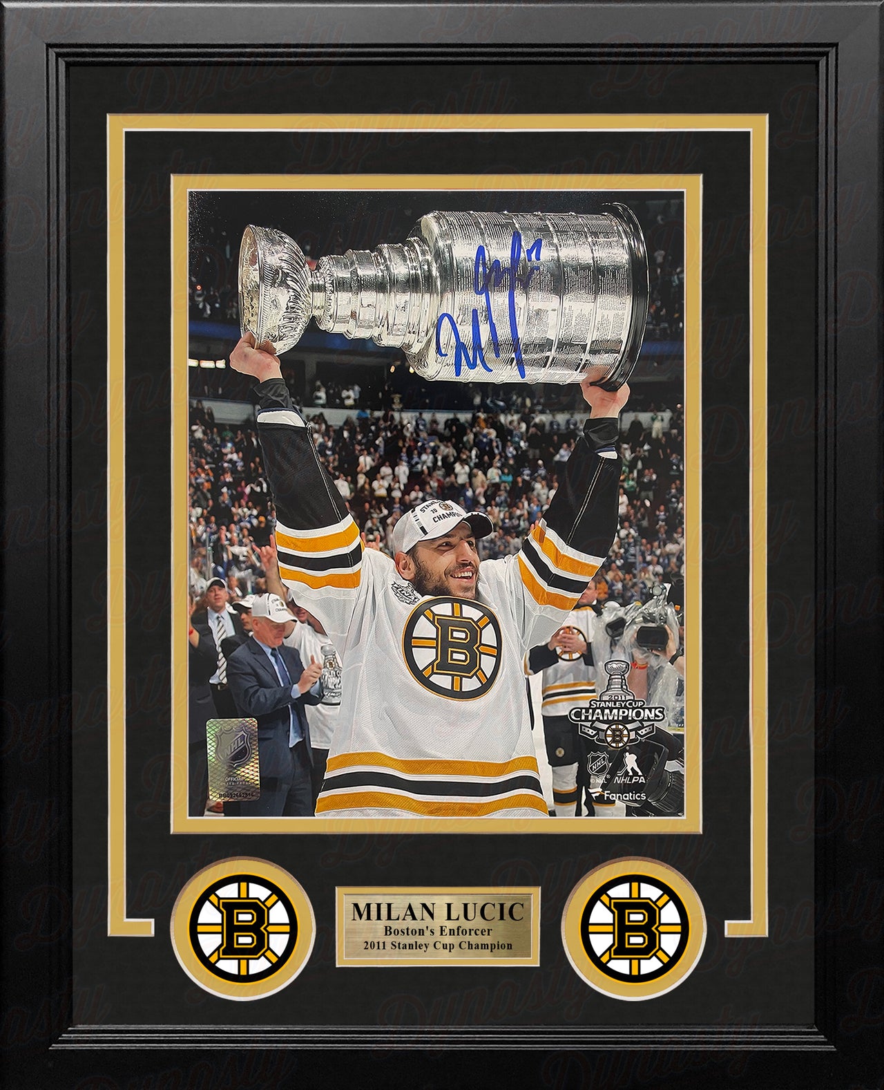 Milan Lucic 2011 Stanley Cup Boston Bruins Autographed 8" x 10" Framed Hockey Photo