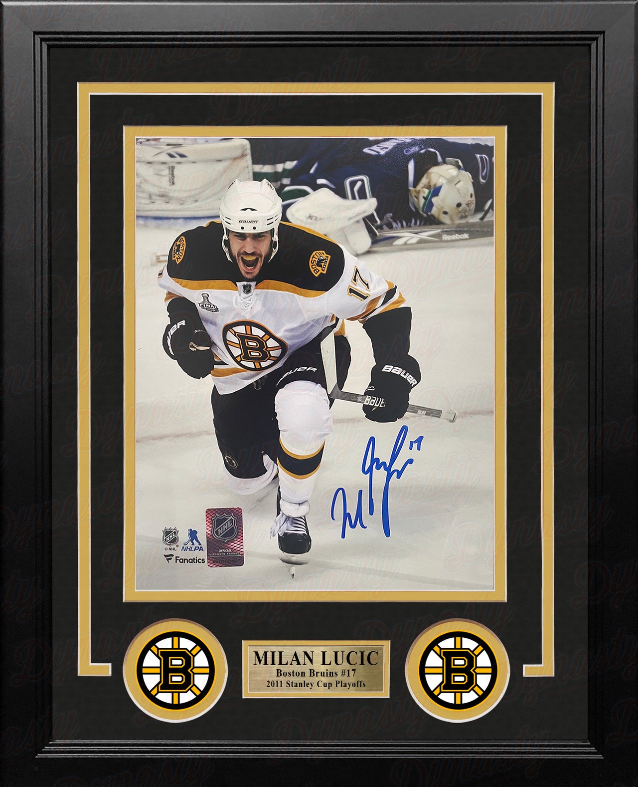 Milan Lucic Stanley Cup Goal Celebration Boston Bruins Autographed 8" x 10" Framed Hockey Photo