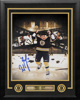Milan Lucic Fight Collage Boston Bruins Autographed 11" x 14" Framed Hockey Photo - Dynasty Sports & Framing 