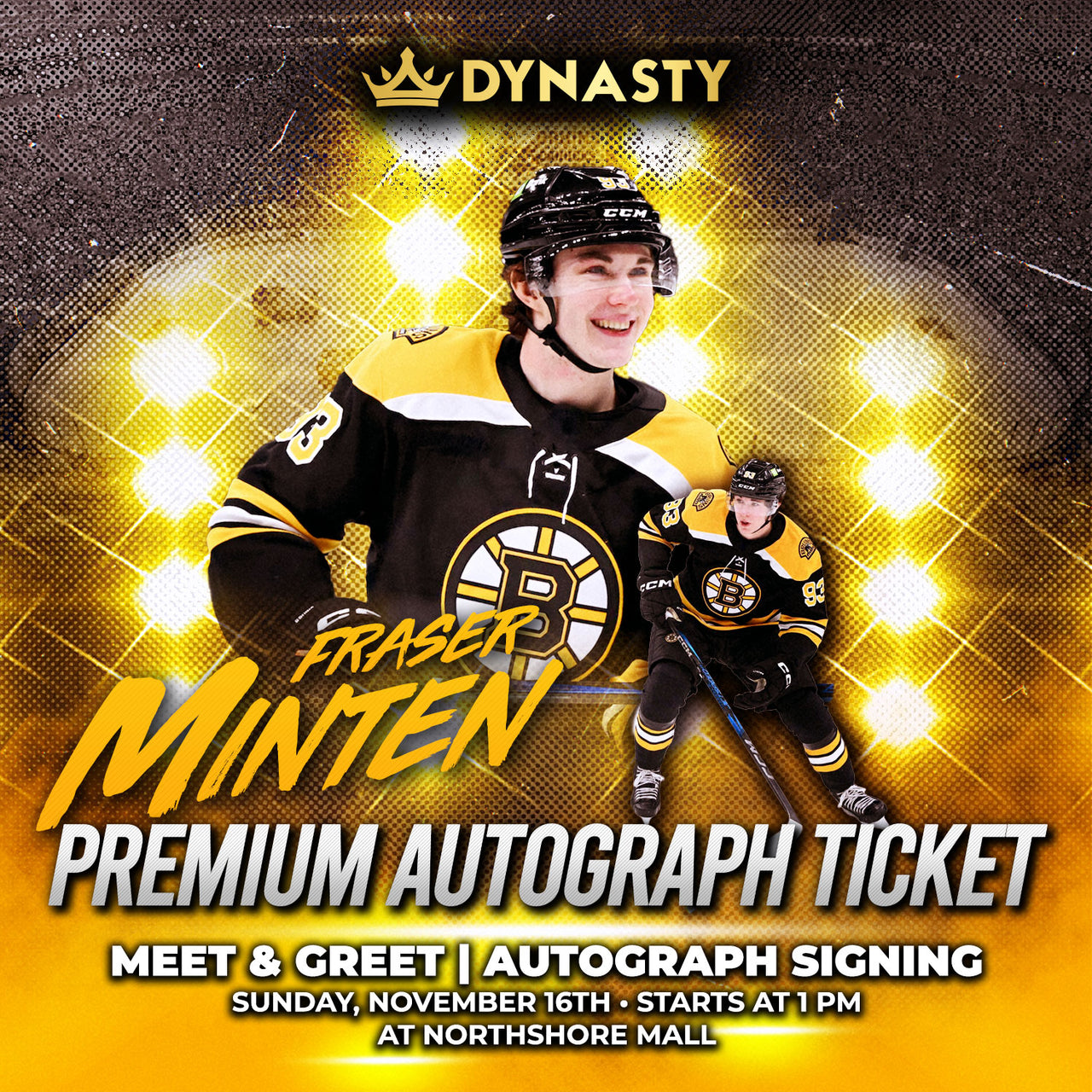 Fraser Minten Boston Bruins Experience Tickets