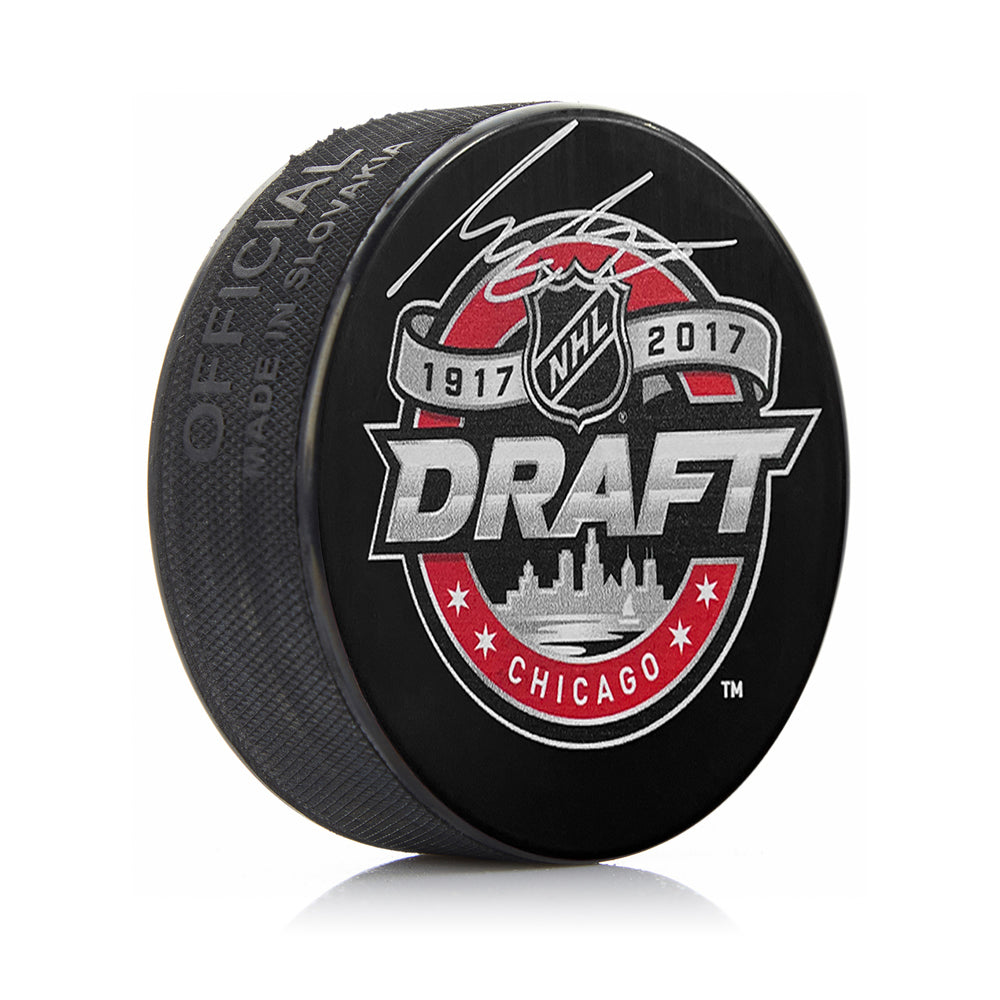 Morgan Frost Autographed Philadelphia Flyers 2017 Hockey Draft Logo Puck
