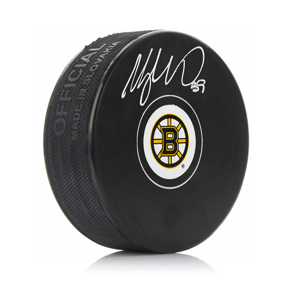 Morgan Geekie Autographed Boston Bruins Hockey Logo Puck - Dynasty Sports & Framing 