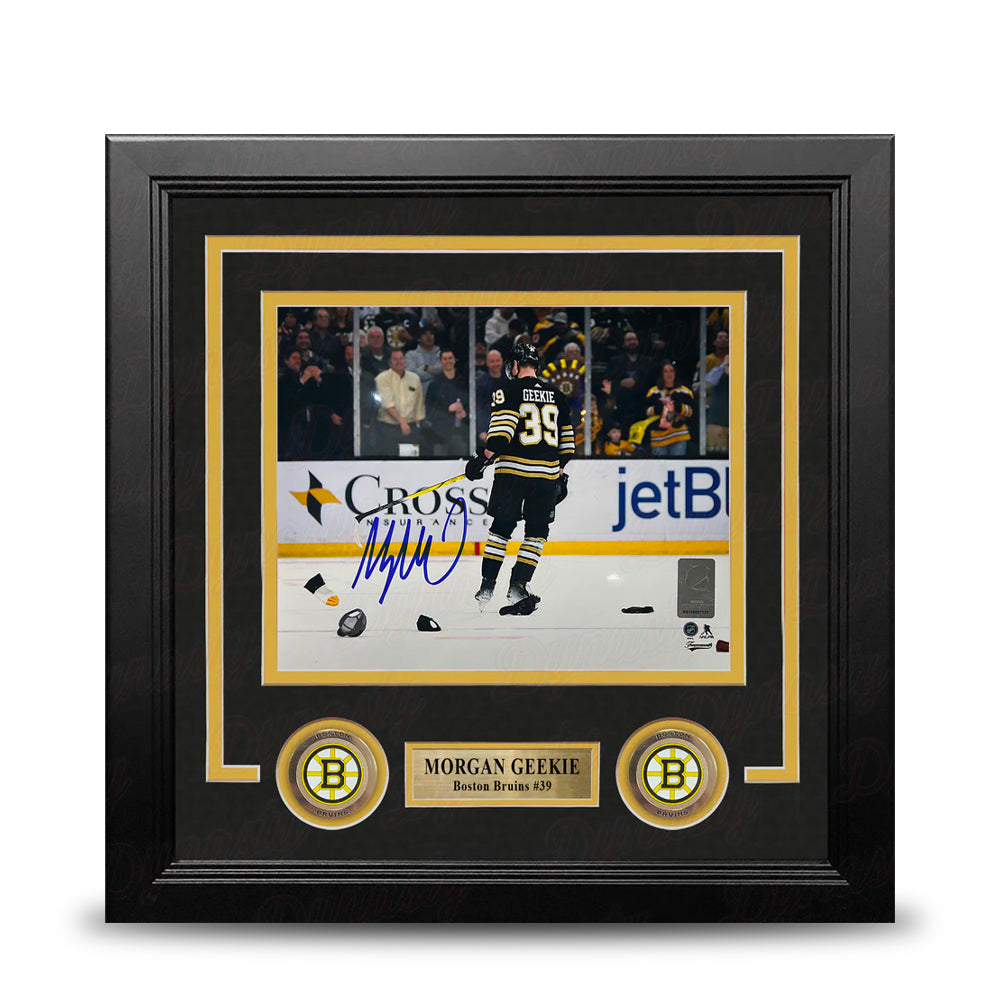 Morgan Geekie Hat Trick Boston Bruins Autographed 8" x 10" Framed Hockey Photo