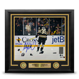 Morgan Geekie Hat Trick Boston Bruins Autographed 11" x 14" Framed Hockey Photo - Hatty Leap Year - Dynasty Sports & Framing 