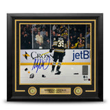 Morgan Geekie Hat Trick Boston Bruins Autographed 11" x 14" Framed Hockey Photo - Dynasty Sports & Framing 