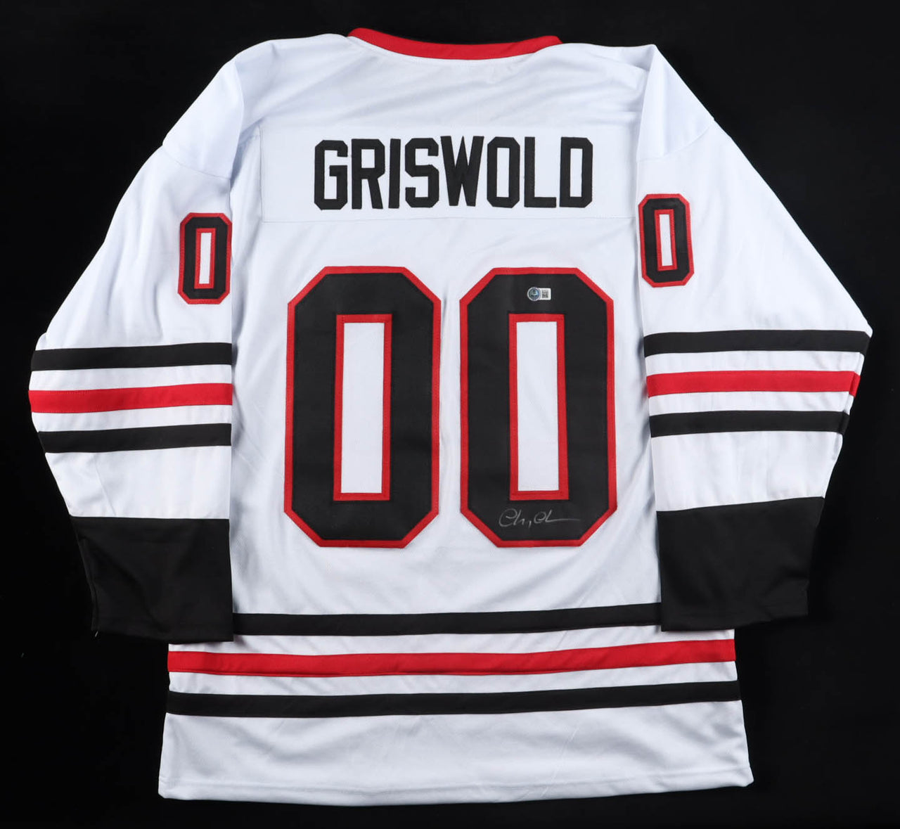 Chevy Chase Autographed "National Lampoon's Christmas Vacation" Clark Griswold Hockey Jersey