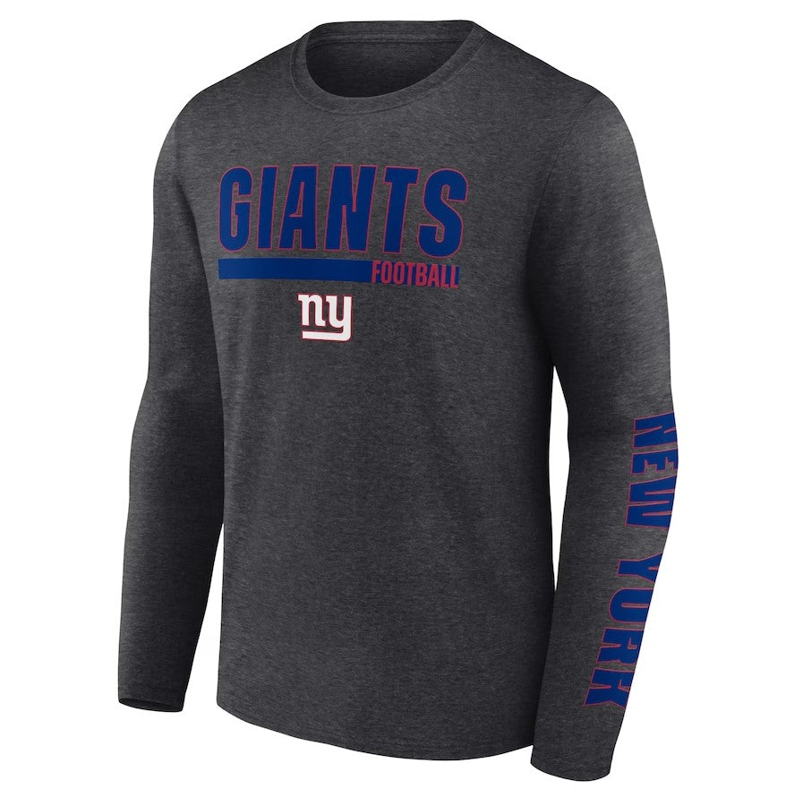New York Giants Long Sleeve T-Shirt - Heather Charcoal