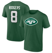 Aaron Rodgers New York Jets Icon Name & Number T-Shirt - Green - Dynasty Sports & Framing 