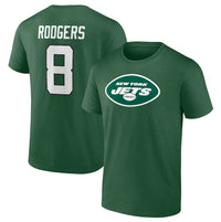 Aaron Rodgers New York Jets Icon Name & Number T-Shirt - Green - Dynasty Sports & Framing 