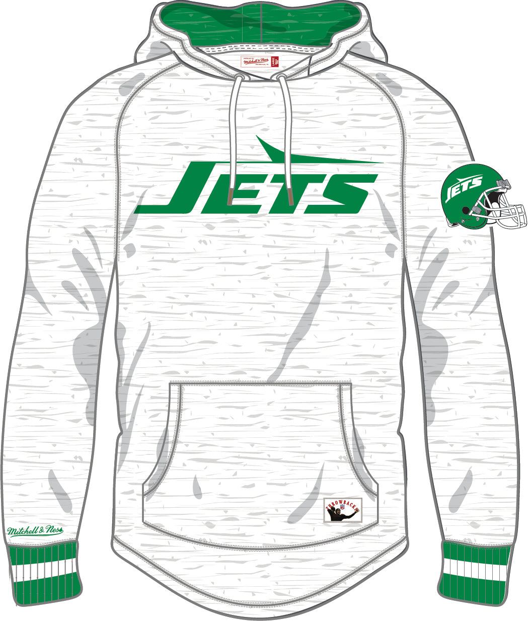New York Jets Mitchell & Ness Legendary Slub Long-Sleeve Hoodie