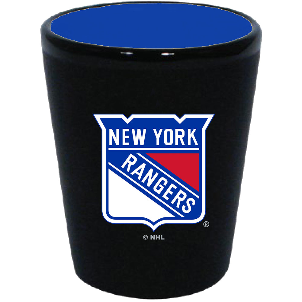 New York Rangers Matte Black/Inner Color Shot Glass