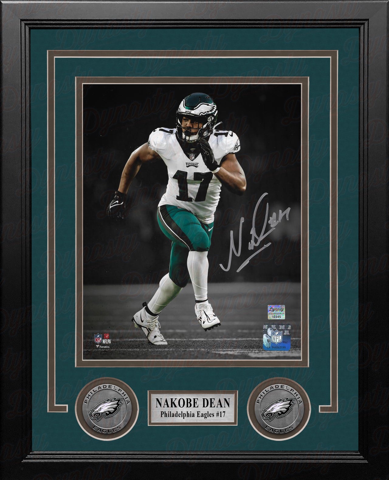 Nakobe Dean Blackout Action Philadelphia Eagles Autographed 8" x 10" Framed Football Photo