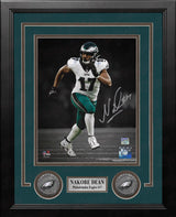 Nakobe Dean Blackout Action Philadelphia Eagles Autographed 8" x 10" Framed Football Photo - Dynasty Sports & Framing 