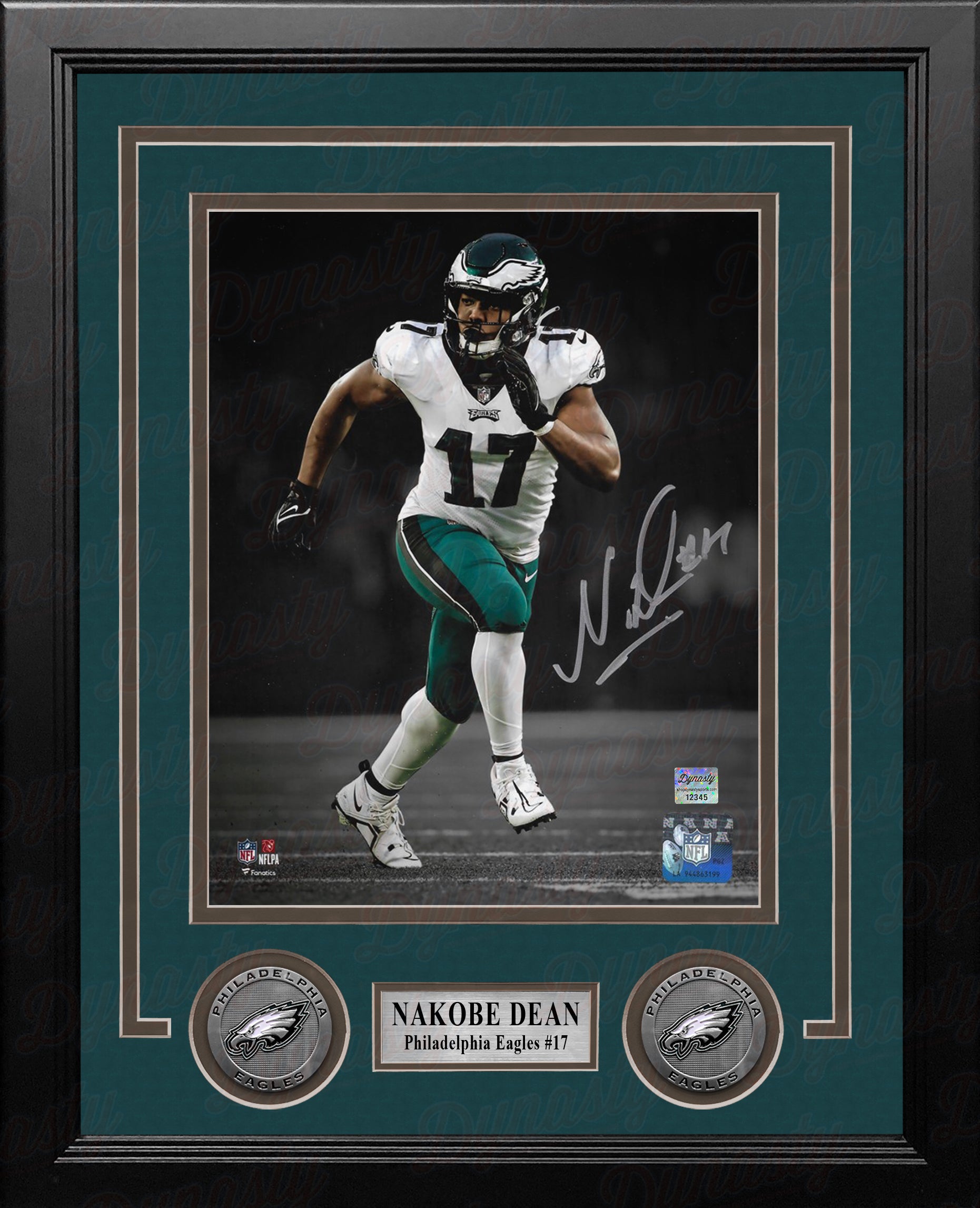 Nakobe Dean Blackout Action Philadelphia Eagles Autographed 8" x 10" Framed Football Photo