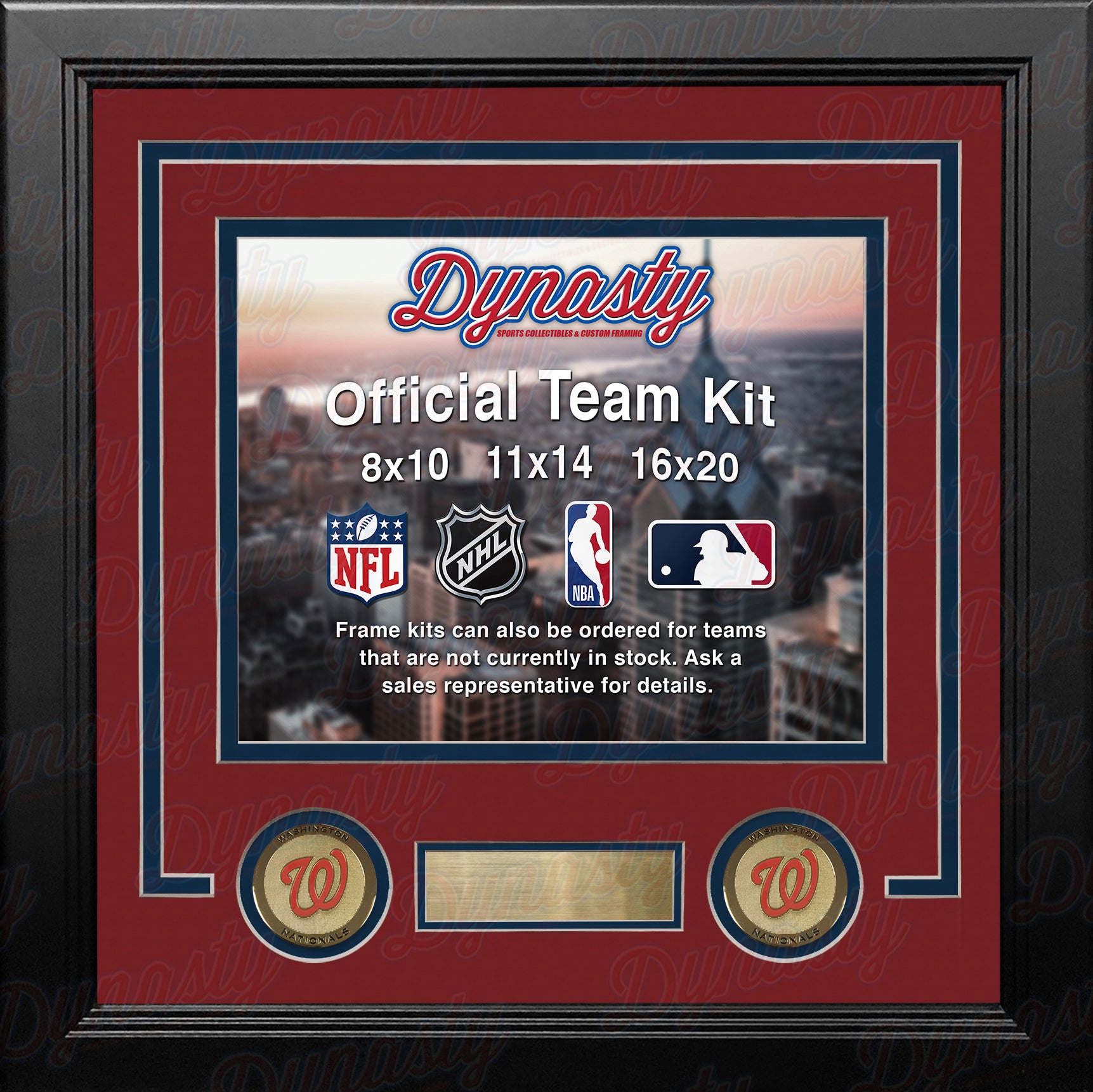 Washington Nationals Custom MLB Baseball 8x10 Picture Frame Kit (Multiple Colors) - Dynasty Sports & Framing 