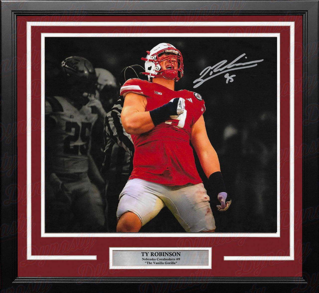Ty Robinson Nebraska Cornhuskers Autographed 11" x 14" Framed Blackout College Football Photo