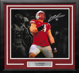Ty Robinson Nebraska Cornhuskers Autographed 11" x 14" Framed Blackout College Football Photo - Dynasty Sports & Framing 
