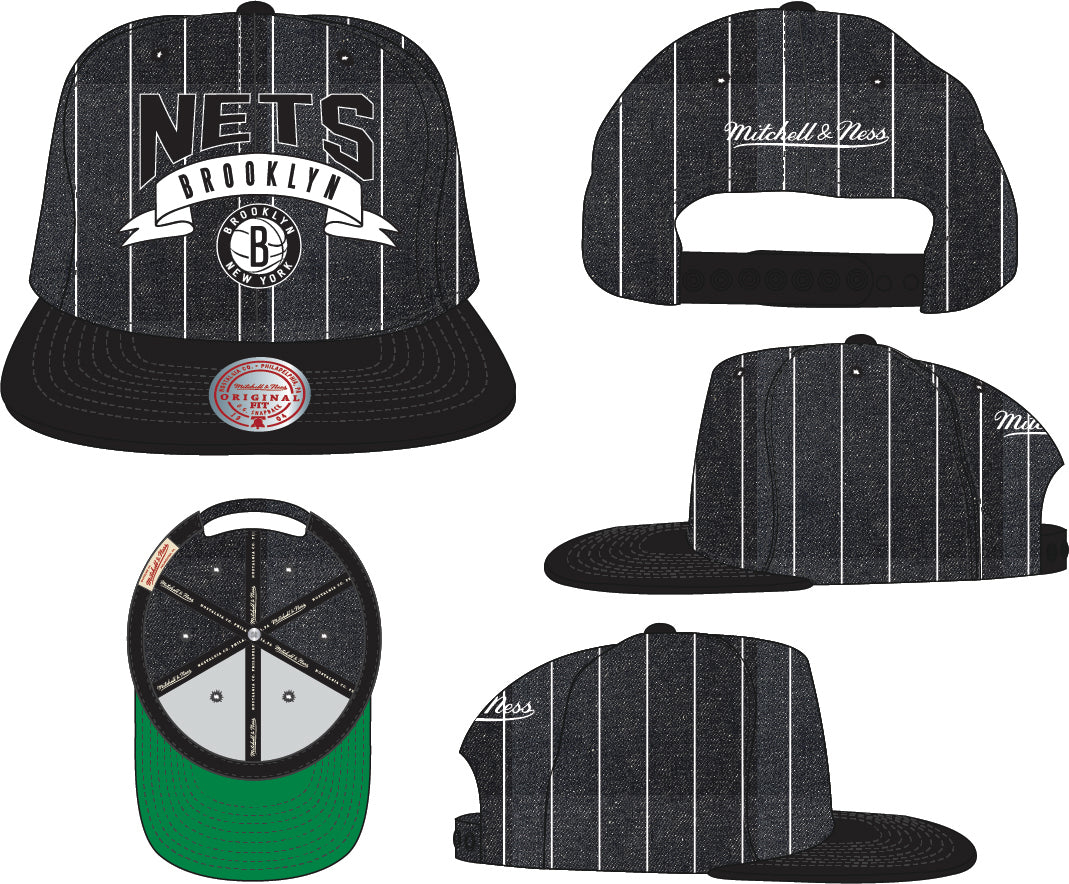 Brooklyn Nets Mitchell & Ness Dem Stripes Snapback Hat