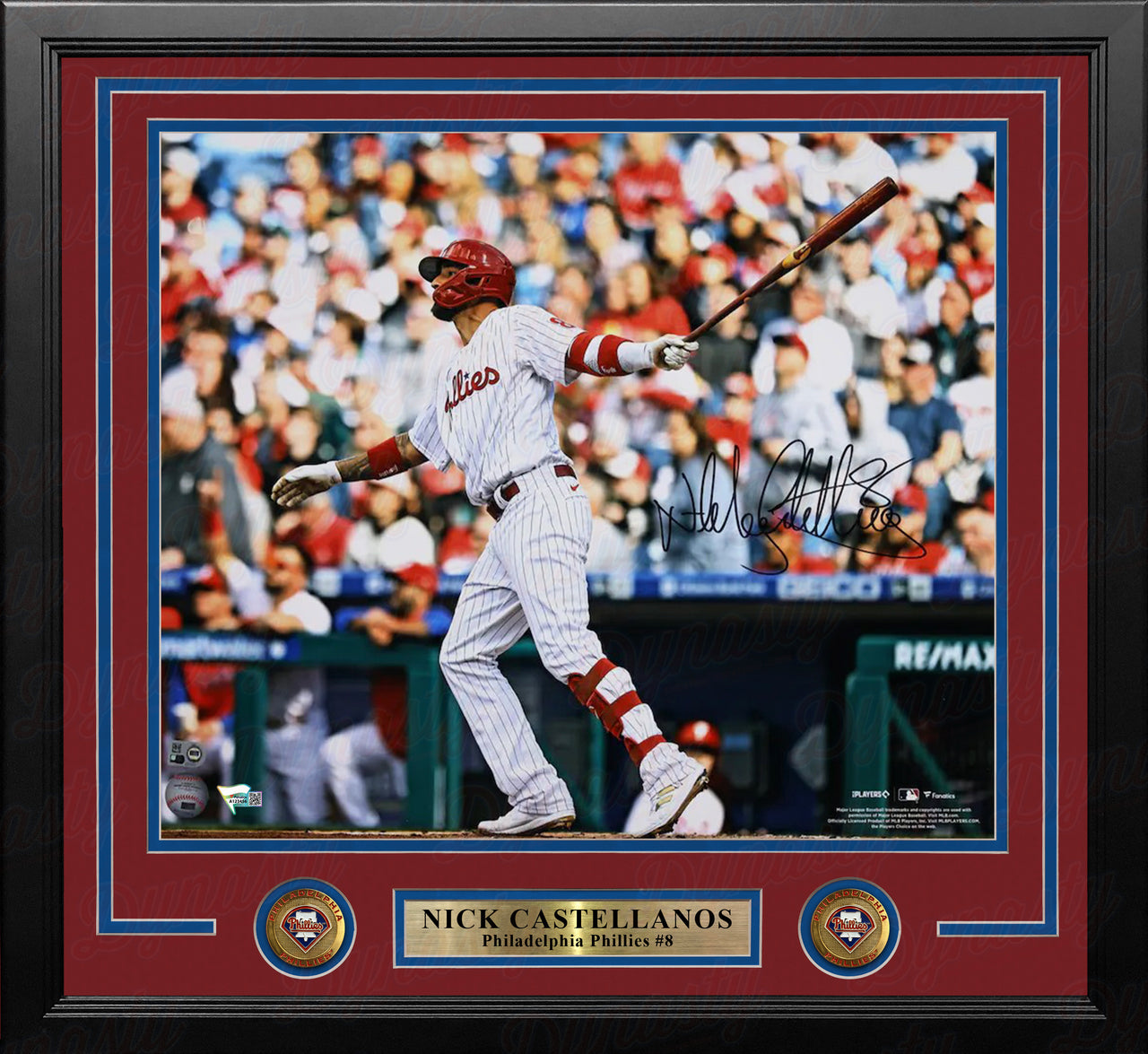 Nick Castellanos Batting Action Philadelphia Phillies Autographed 16" x 20" Framed Baseball Photo