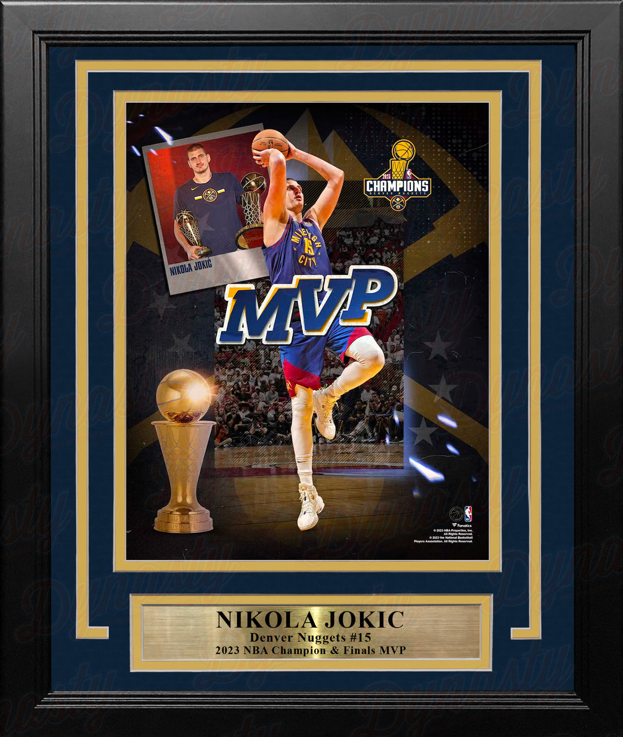Nikola Jokic 2023 NBA Finals MVP Denver Nuggets 8" x 10" Framed Basketball Collage Photo - Dynasty Sports & Framing 