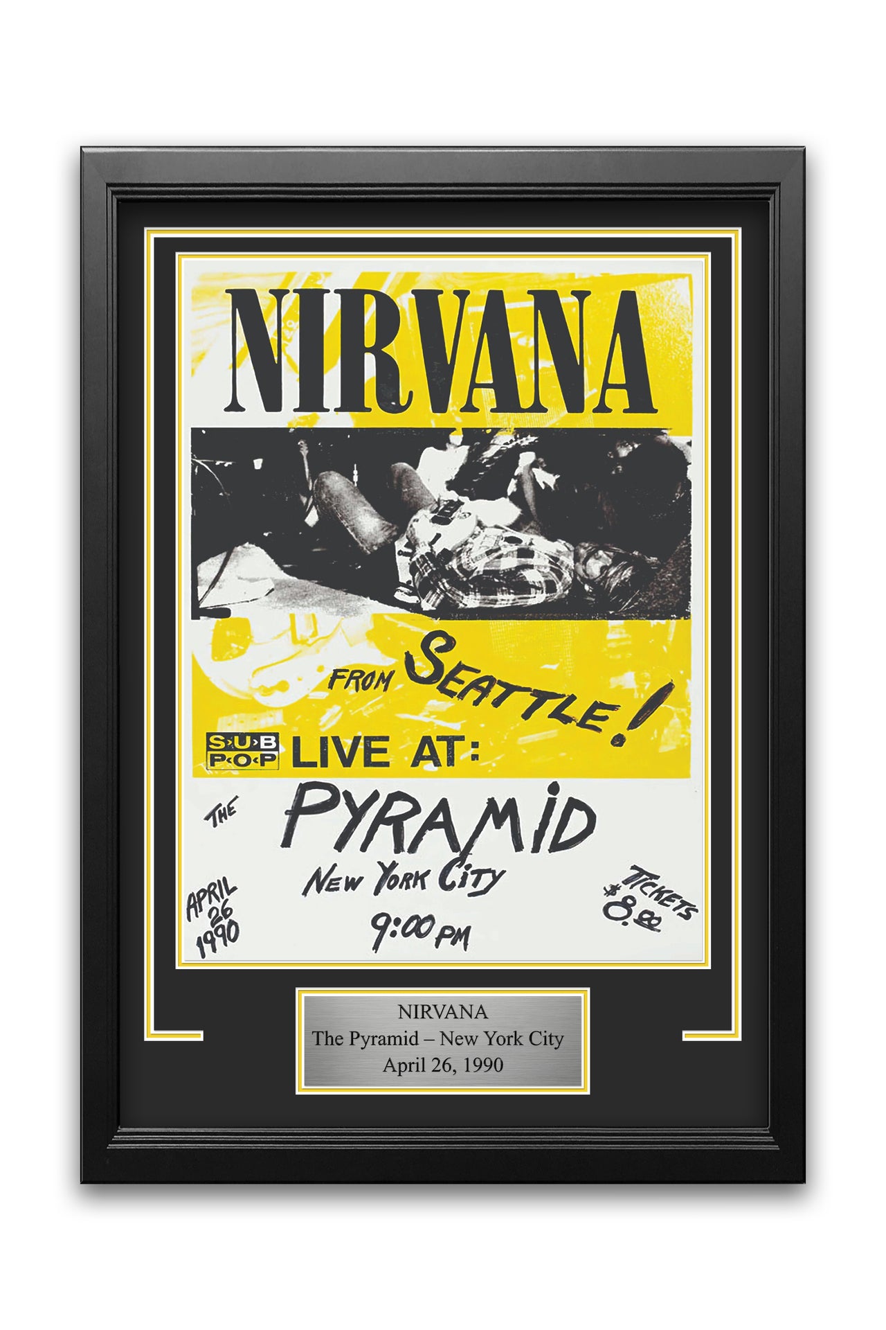 Nirvana The Pyramid New York City 1990 Concert Poster Frame Kit