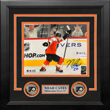 Noah Cates Celebration Autographed Philadelphia Flyers 8" x 10" Framed Hockey Photo - Dynasty Sports & Framing 