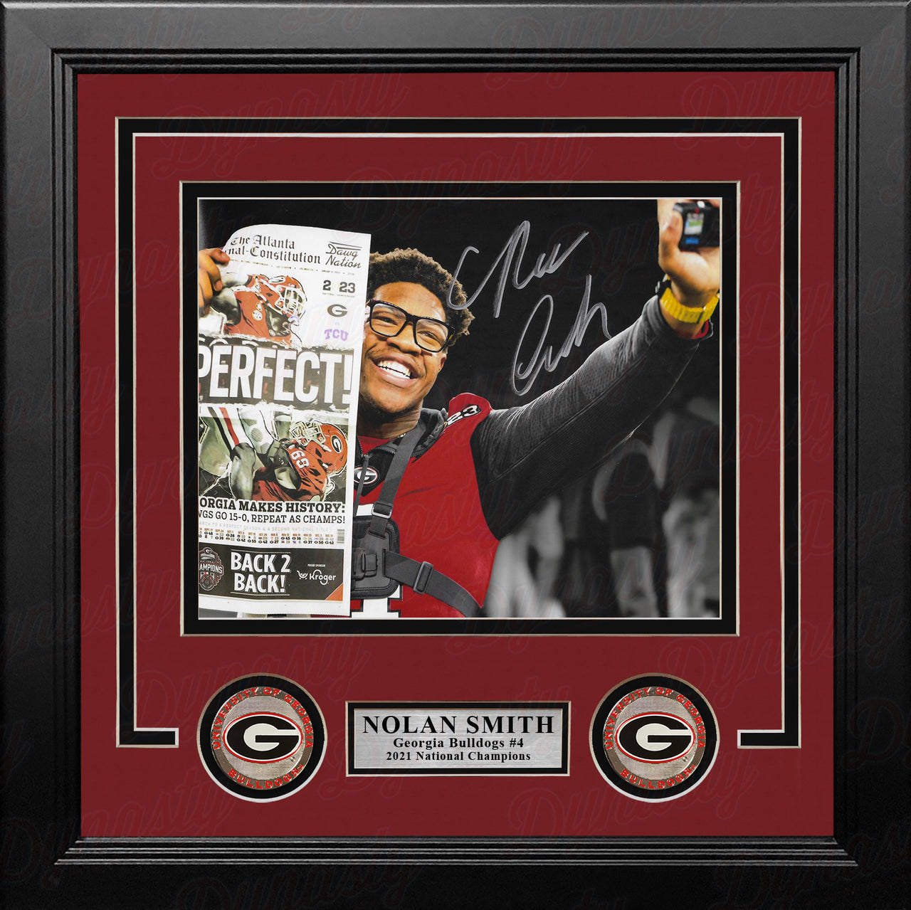 Nolan Smith Georgia Bulldogs 2021 National Championship Autographed 8" x 10" Framed Football Photo