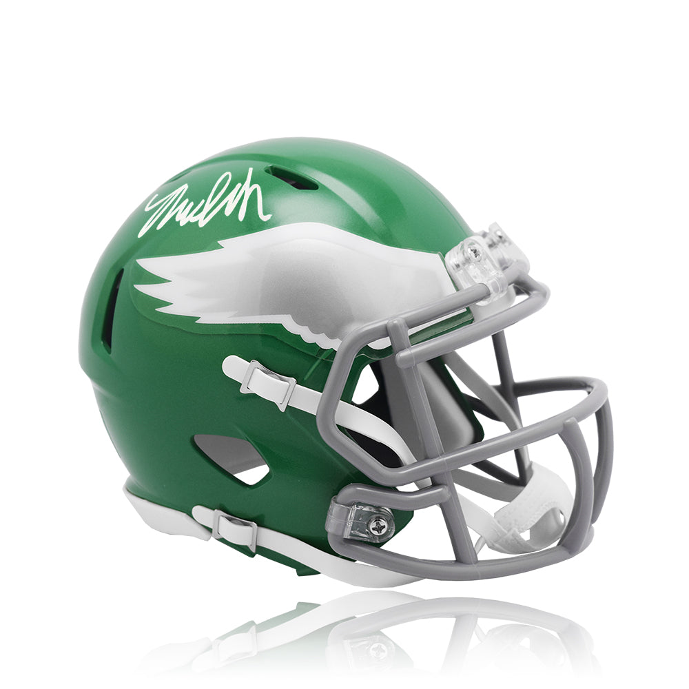 Nolan Smith Philadelphia Eagles Autographed 2023 Kelly Green Throwback Alternate Mini-Helmet