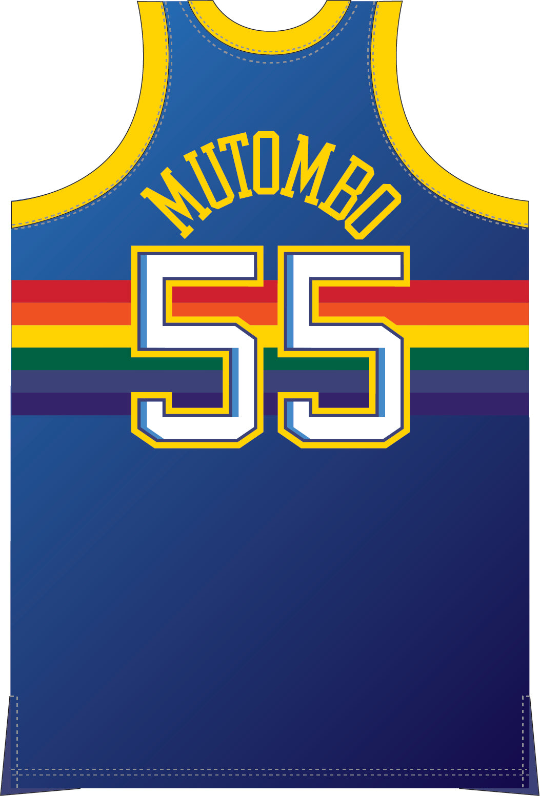Dikembe Mutombo Denver Nuggets Mitchell & Ness 1996-97 Golden Hour Glaze Swingman Jersey