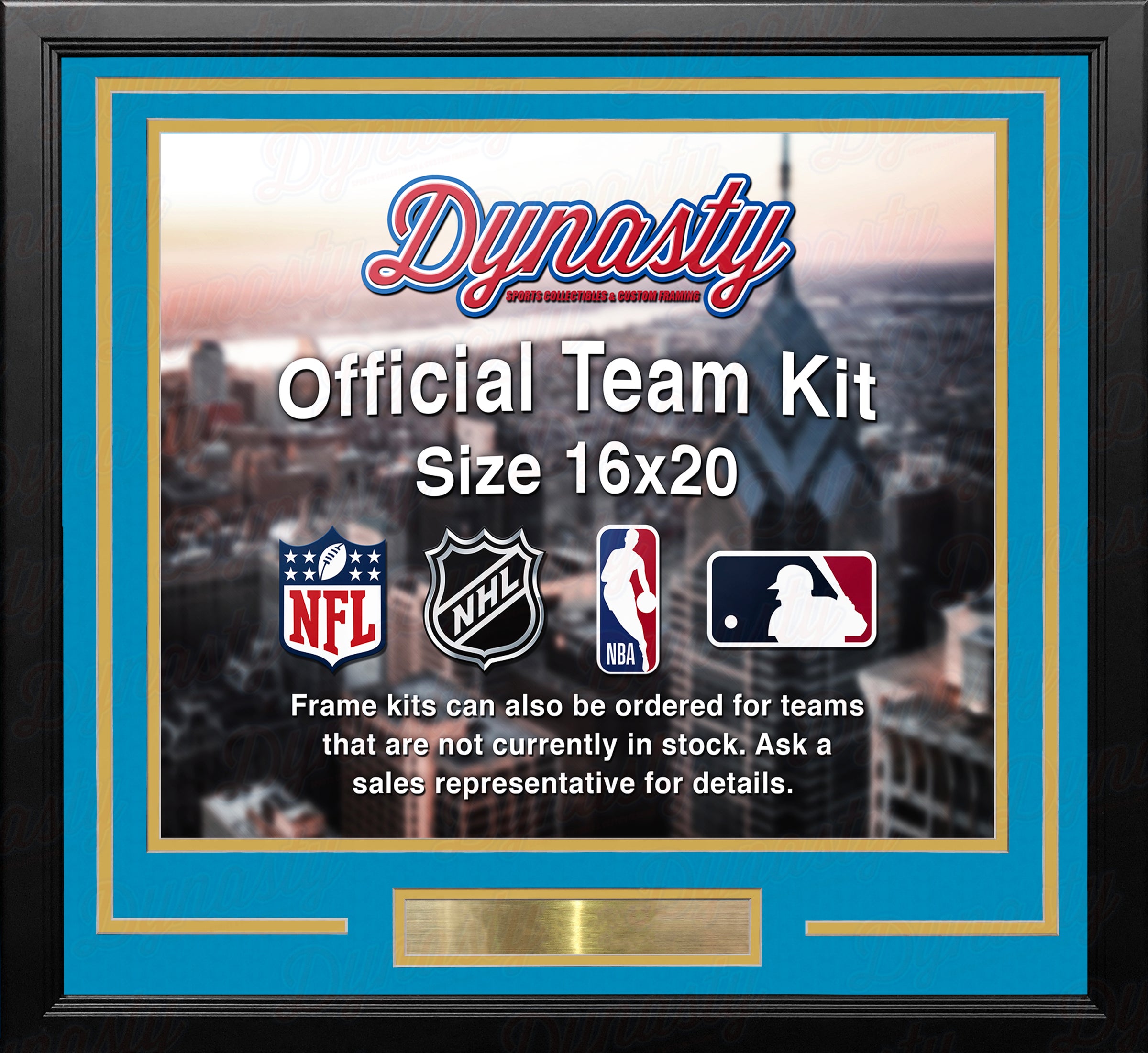 Denver Nuggets Throwback Custom NBA Basketball 16x20 Picture Frame Kit (Multiple Colors) - Dynasty Sports & Framing 