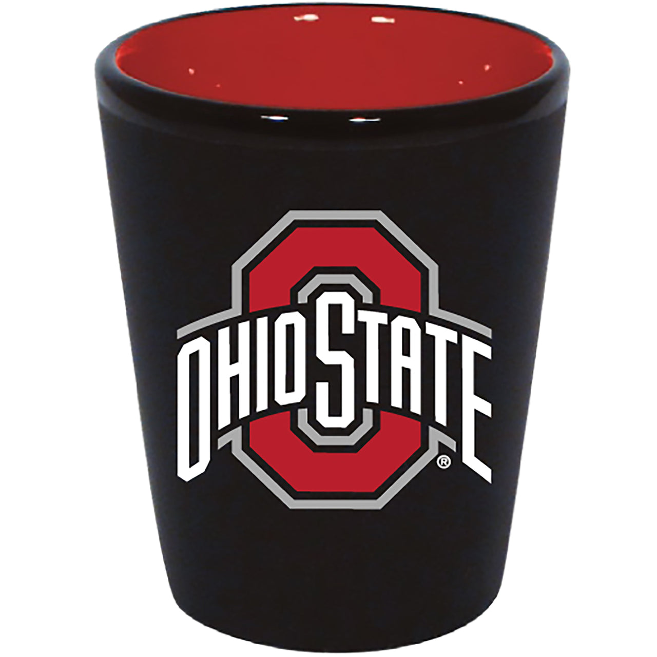 Ohio State Buckeyes Matte Black/Inner Color Shot Glass