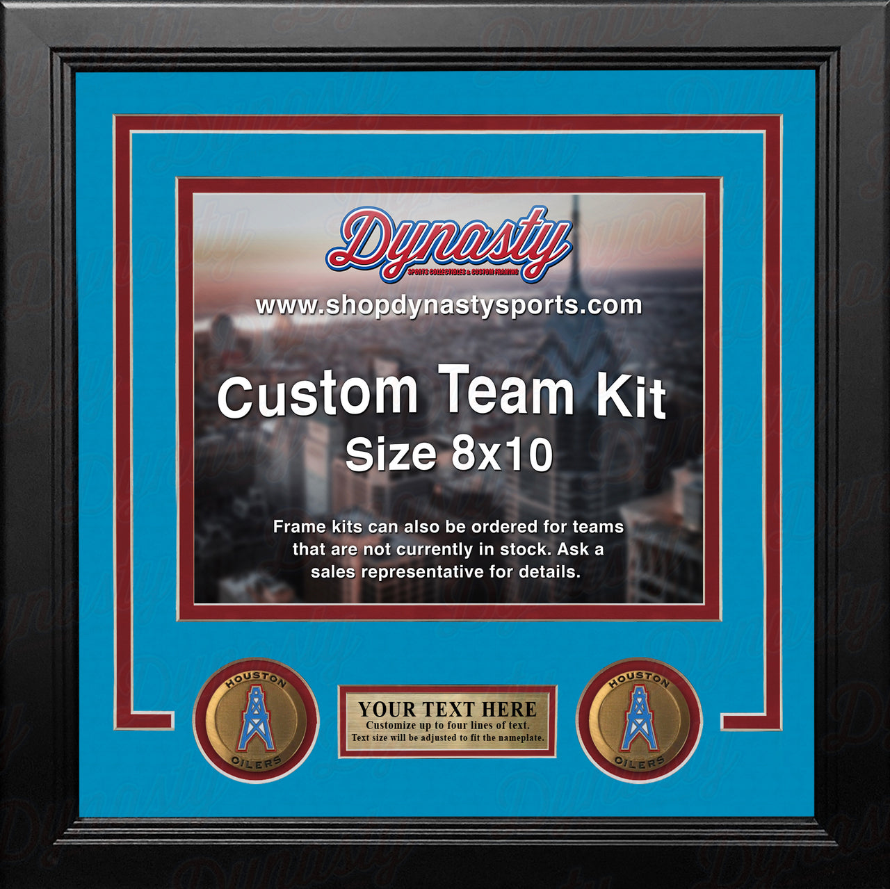 Houston Oilers Throwback Custom NFL Football 8x10 Picture Frame Kit (Multiple Colors)