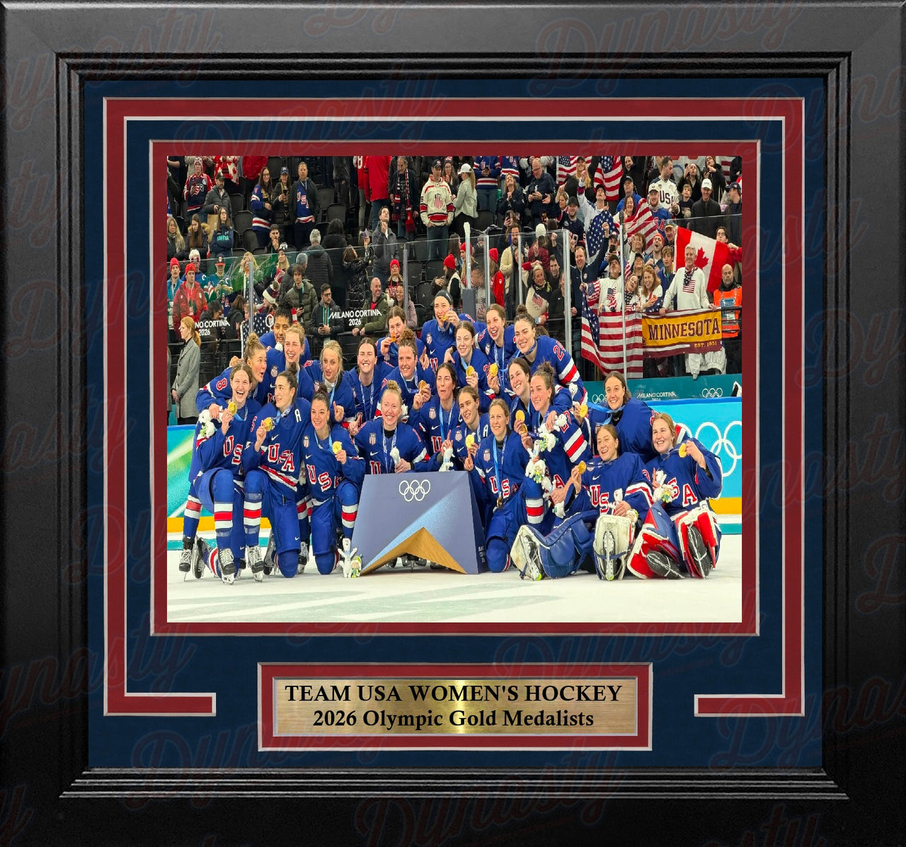 Team USA Women's Hockey 2026 Olympics Gold Medal Celebration 8" x 10" Framed Photo