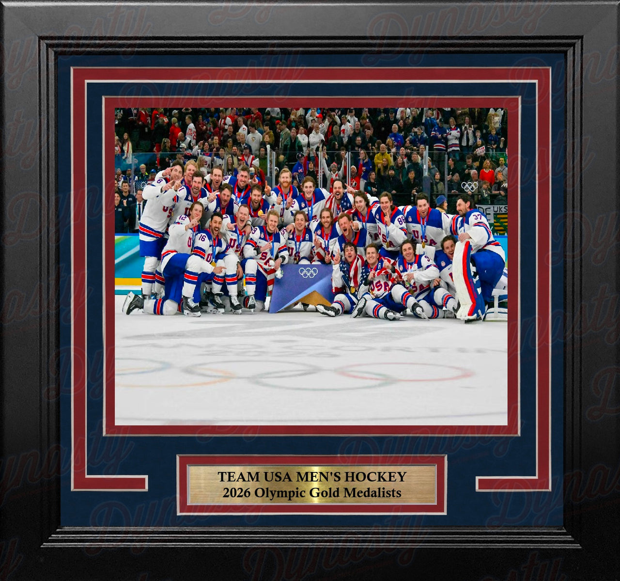 Team USA Men's Hockey 2026 Olympics Gold Medal Celebration 8" x 10" Framed Photo