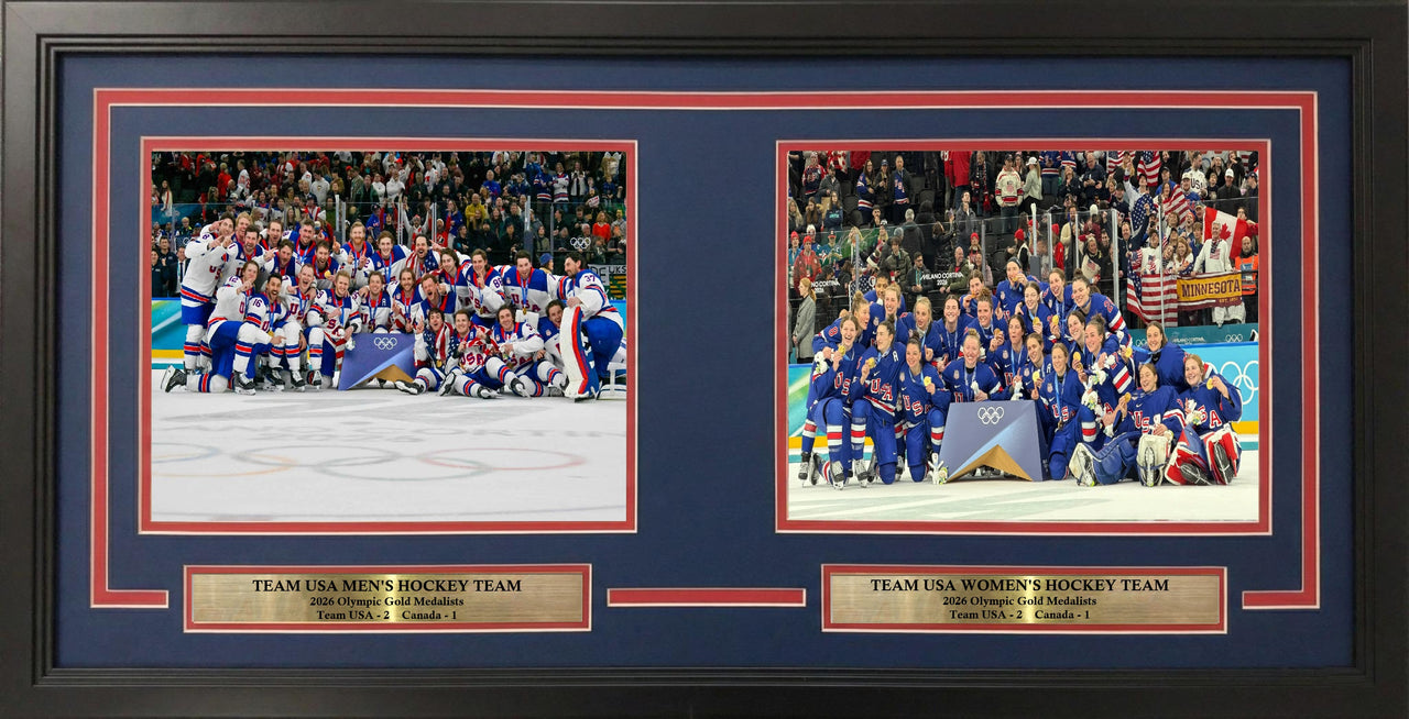 Team USA Men's & Women's Hockey 2026 Olympics 8" x 10" Framed Gold Medal Collage