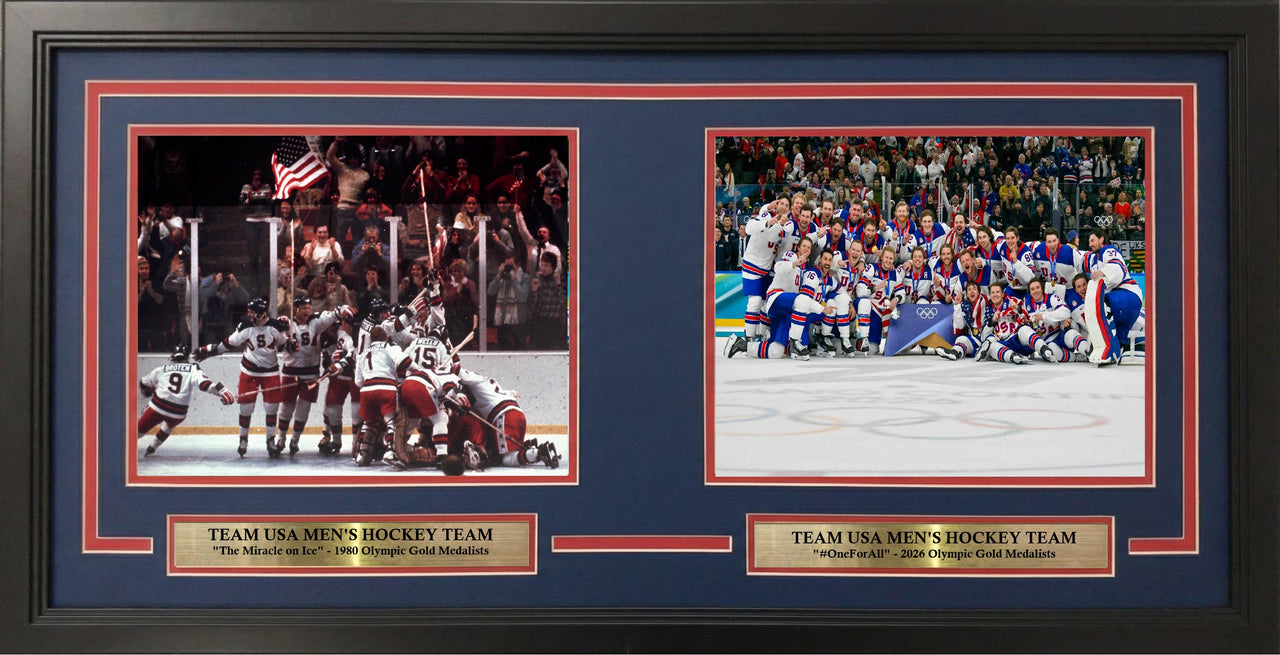 Team USA Men's Hockey 1980 & 2026 Olympics 8" x 10" Framed Collage