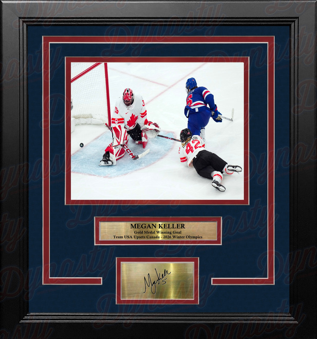 Megan Keller Gold Medal Winning Goal 8" x 10" Framed Olympics Hockey Photo with Engraved Autograph