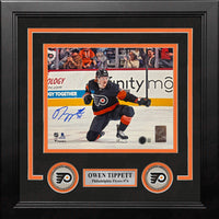 Owen Tippett Knee Celebration Philadelphia Flyers Autographed 8" x 10" Framed Hockey Photo