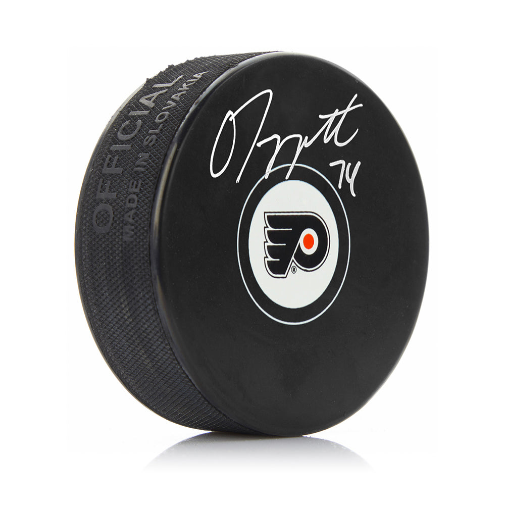 Owen Tippett Autographed Philadelphia Flyers Hockey Logo Puck