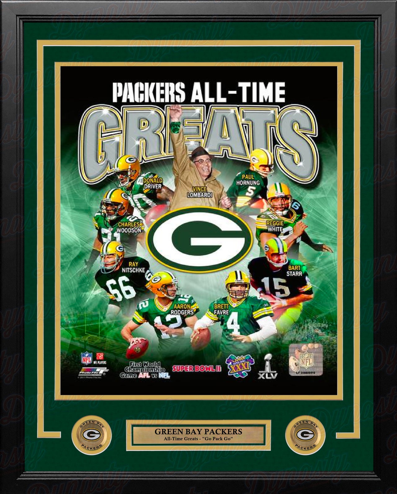 Green Bay Packers All-Time Greats 8" x 10" Framed Football Photo