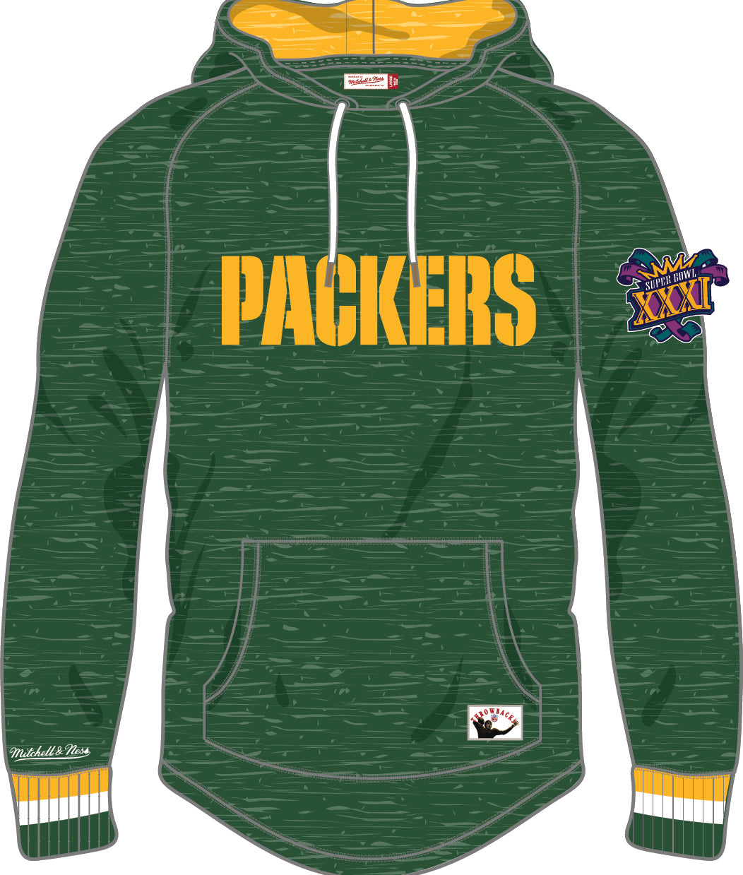 Green Bay Packers Mitchell & Ness Legendary Slub Long-Sleeve Hoodie