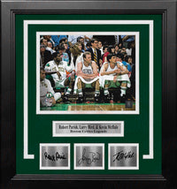 Robert Parish, Larry Bird & Kevin McHale Boston Celtics 8x10 Framed Photo with Engraved Autographs - Dynasty Sports & Framing 