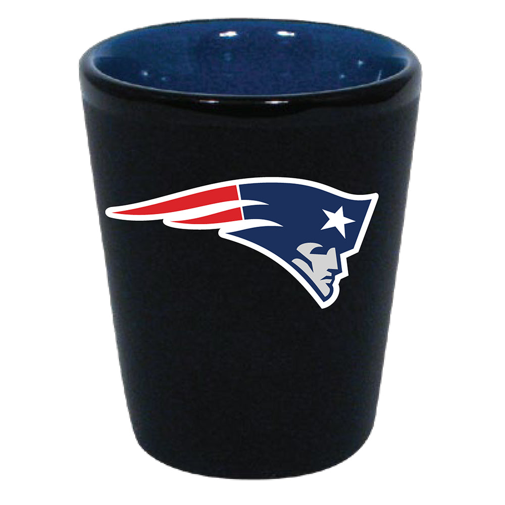 New England Patriots Matte Black/Inner Color Shot Glass