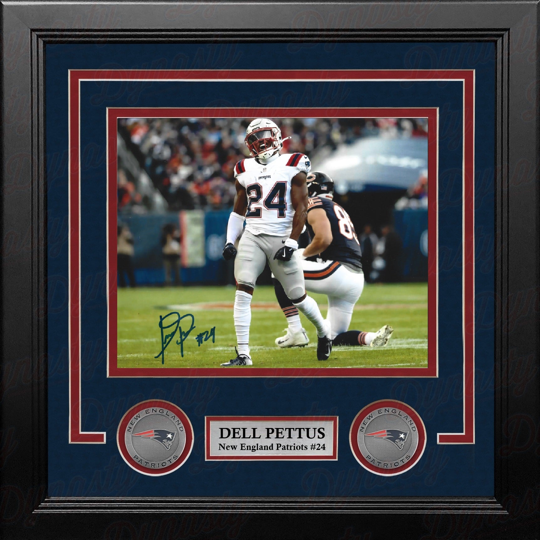 Dell Pettus in Action Autographed New England Patriots 8" x 10" Framed Football Photo