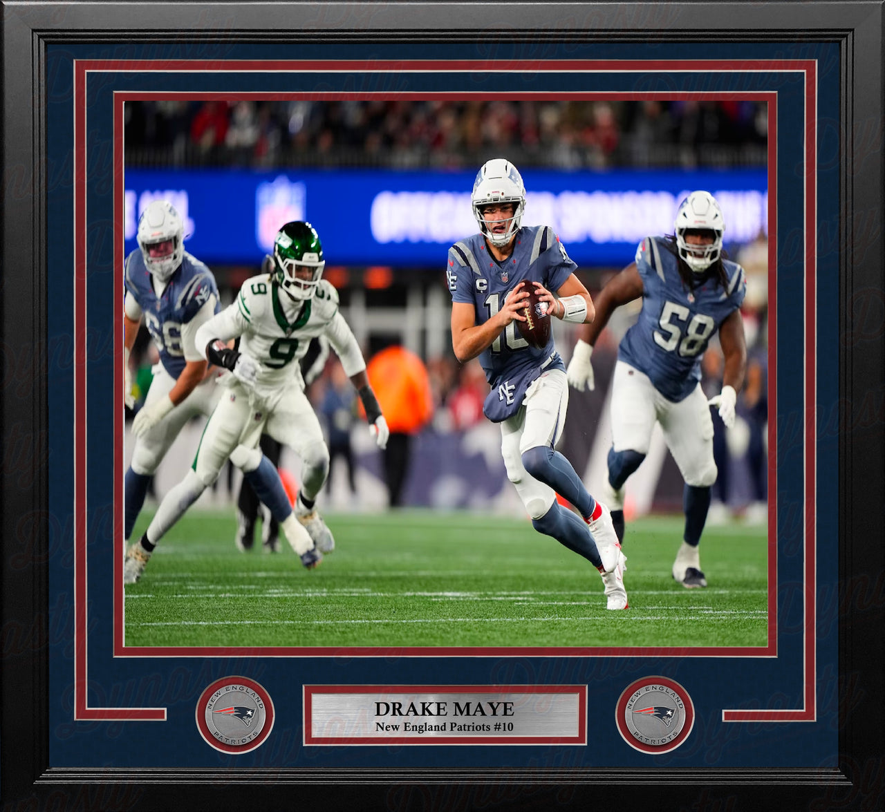 Drake Maye New England Patriots 16" x 20" Framed Rivalries Photo